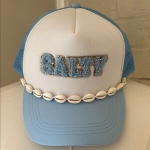 SALTY blue and White hat with Shell Detail